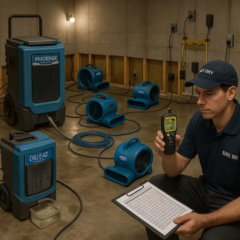 Structural Drying and Dehumidification process in Greentown, OH